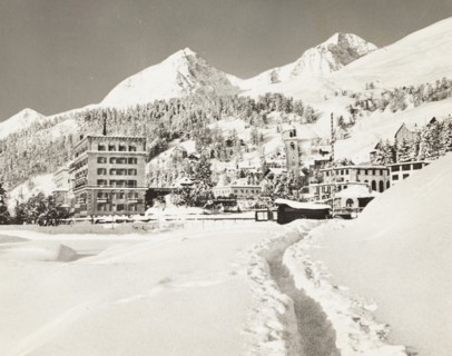 View of Saint Moritz, with Piz Albana and Piz Julier