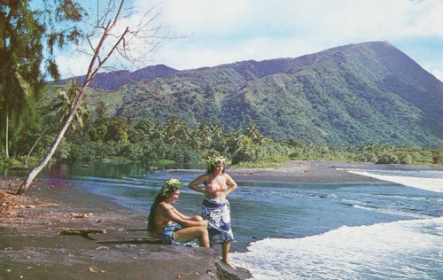 French Polynesia, Mouth of the Vaitapiha, Tautira, 1969 circa