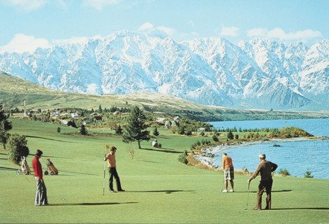 New Zealand, 5th Green with Lake Wakatipu
