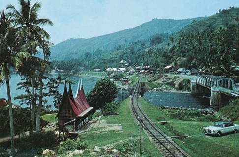 Panorama on the side of the lake Singkarak