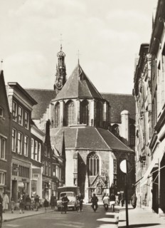 Langestraat, Grote Kerk or St. Lawrence's Church in Alkmaar, the Netherlands