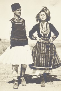 Couple wearing a Traditional Tosk Albanian Costume