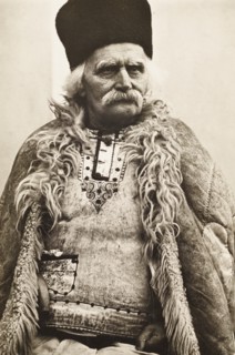 Romanian peasant from the Carpathians in traditional clothing