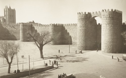Puerta de San Vicente in the ancient city walls of Avila, Spain
