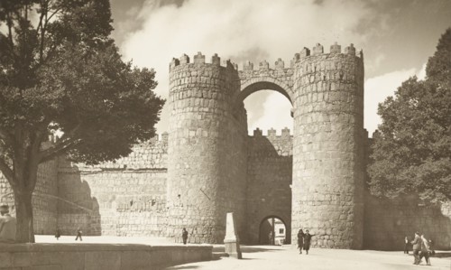 Puerta de San Vicente in the ancient city walls of Avila, Spain