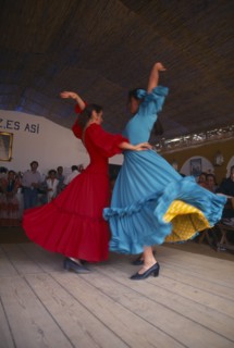 SPAIN, Andalucia, Cadiz, Jerez de la Frontera.  Flamenco dancers