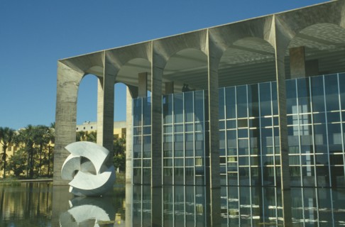 BRAZIL, Federal District, Brasilia, "Hamarati Palace, housing the Foreign Office, with modern