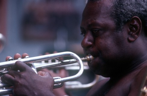 CUBA, Havana, Close up of a trumpet player