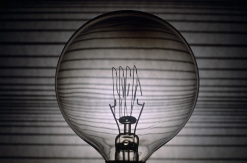 POWER, Light, Electric light bulb showing the wire element