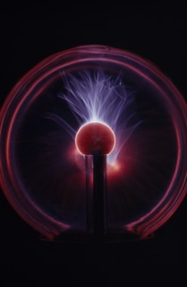INDUSTRY, Power, Electricity, Electrical discharge through rare gasses contained in a glass sphere