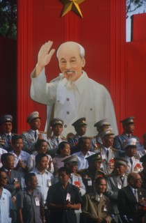 VIETNAM, Ho Chi Minh City , Liberation of Saigon 10th anniversay celebration. Generals standing