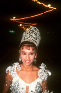 PUERTO RICO, San Juan, Contestent in Miss Puerto Rico beauty contest on San Juan Day.