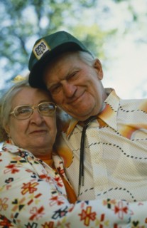 SOCIETY, People, Couple, Elderly couple embracing.