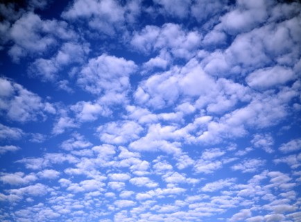 WEATHER, Clouds , White fluffy clouds in blue sky.