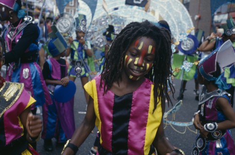 ENGLAND, London, Children in costume parading during Notting Hill Carnival.