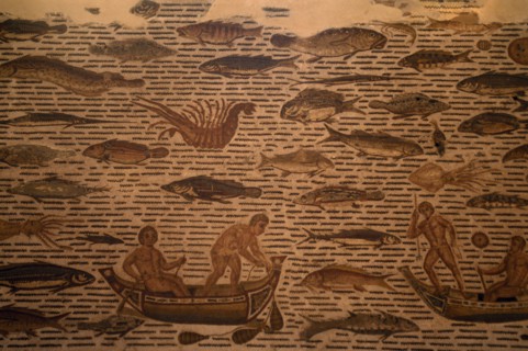 TUNISIA, Sousse , Roman mosaic dating from the 2nd Century AD depicting the richness and variety of