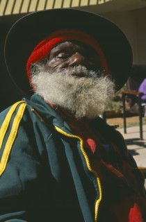 AUSTRALIA, Northern Territory, Alice Springs, "Elderly Aboriginal man from the Pitjantjatjara