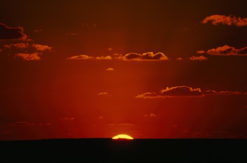 WEATHER, Climate, Sunset, Golden sunset with clouds in a red sky