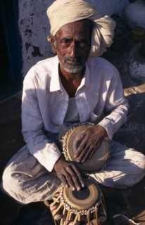INDIA, Karnataka , Badami, Tabla player
