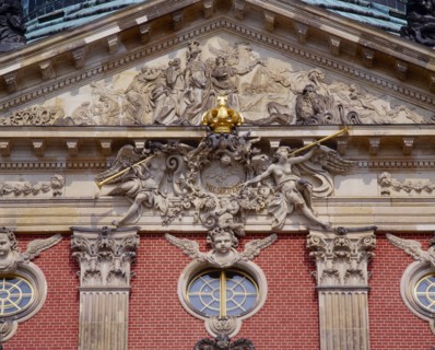 GERMANY, Brandenberg, Potsdam, Park Sanssouci.  The Neues Palais architectural detail.
