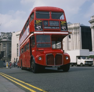 ENGLAND, London, Transport, Red Bus destination Crystal Palace.