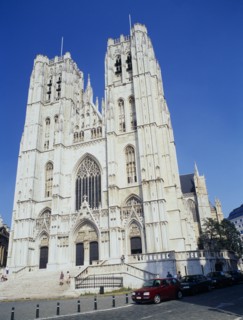 BELGIUM, Brabant, Brussels, "The Saint Michael, Saints Michel, and Gudule Cathedral."