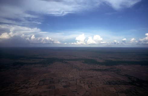 CAMBODIA, Battambang, Aerial view