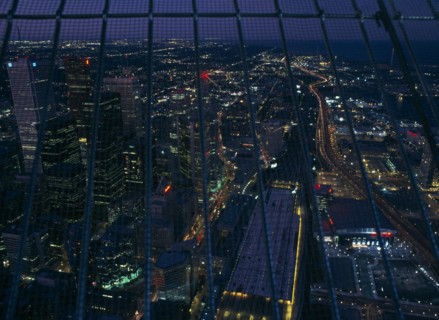 CANADA, Ontario  , Toronto, Central Business District illuminated at night viewed from the CN Tower
