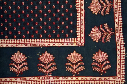 INDIA, Rajasthan, Art and Crafts, Detail of block printed fabric.