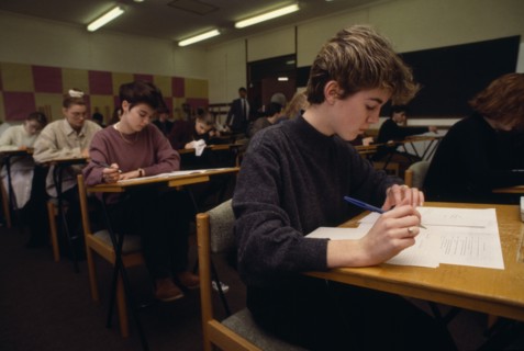 EDUCATION , Secondary, Exams, Students sitting A Levels. GCSE