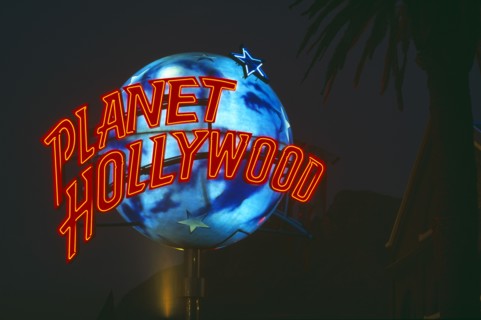 SOUTH AFRICA, Cape Town, "V&A Waterfront, a rotating 'Planet Hollywood' logo infront of new