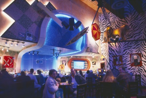 SOUTH AFRICA, Cape Town, "V&A Waterfront, interior of 'Planet Hollywood' resturant and pub."