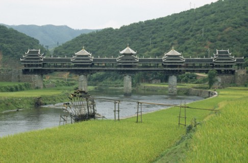 CHINA, Guangxi, Dong Wind and Rain Bridge
