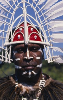 PACIFIC ISLANDS, Pacific Arts Festival , Man from Thursday Island in traditional head-dress and