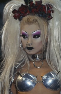 FASHION, Catwalk Model, Fashion Show, Woman with facial piercings at the Alternative Fashion Show