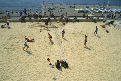 ENGLAND, East Sussex , Brighton, Volleyball on Beach