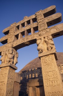 INDIA, Madhya Pradesh, Sanchi , Great Stupa and Torana