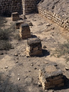 OMAN,  , Near Salalah, Five pillars of Wisdom at the Queen of Shebas Palace.