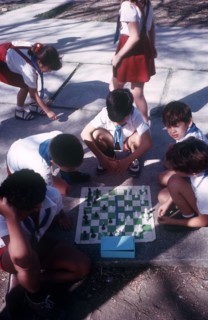 CUBA,  , Holguin, Schoolkids playing chess