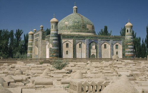 CHINA, Xinjiang, Kashgar , Abakh Hoja Tomb burial place of Hidajetulla Hoja and his decendants.