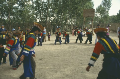 CHINA, Quinghai, Xining , Tuzu Festval Dancers