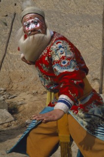 CHINA, Shaanxi , Yan’an, Opera Character in full makeup and costume.