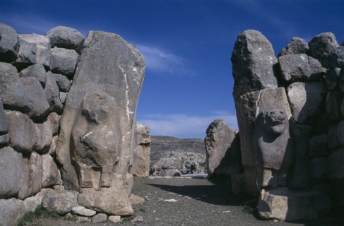 TURKEY, Corum, Bogazkale, "The Lions Gate.  Village is the site of Hattusas or Hattousha, capital