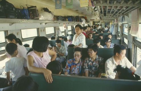 CHINA, Transport, Rail, Passengers on train