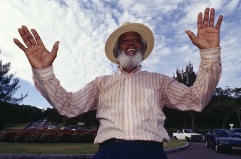 BERMUDA, Hamilton , Portrait of local character Johnny Barnes.