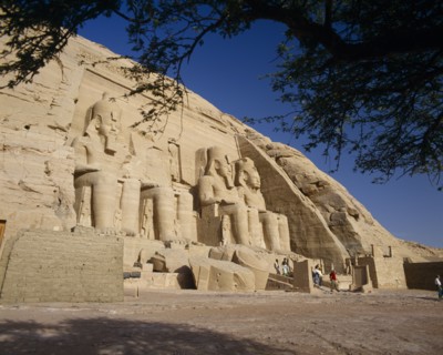 EGYPT, Nile Valley, Abu Simbel, "Temple of Ramses II dedicated to the gods Haramakis, Amon Ra and