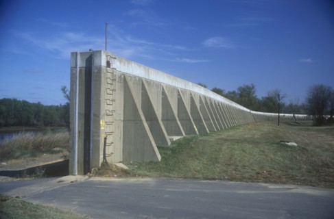 USA, Kentucky, Detail of Levee wall