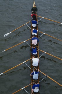 10045575 SPORT Water Sport Rowing Rowing on the River Thames with view above boat and rowers