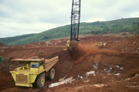WEST INDIES, Jamaica, Mandeville, Machinery at work in Bauxite mine