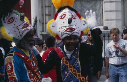 ENGLAND, London, People in clown costumes at the Notting Hill carnival